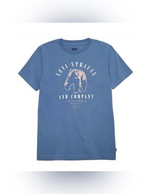 VGUC Levi’s Little Boys California Bear Republic Logo T-Shirt in Blue XS 5-6